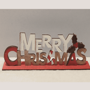 Festive wooden "Merry  Christmas" tabletop decor