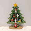 Wooden Christmas Tree Shadow Box with Mini Figurines