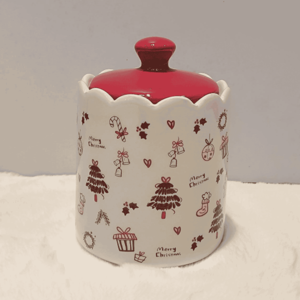 Whimsical Christmas  canister for holiday treats