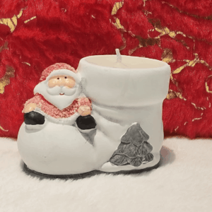 Adorable Santa boot candle  for decor.