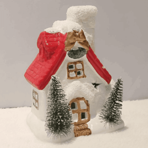 Charming Snowy Christmas  Cottage Decoration