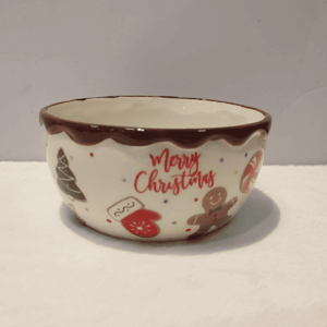 Charming holiday bowl for  festive treats.