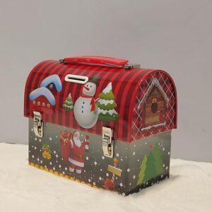 Festive Holiday Storage Box with Snowman Design