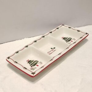 Festive Three- Compartment Serving Dish