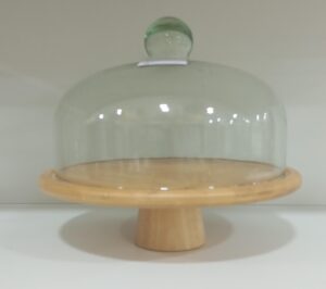 Cake stand with glass cloche