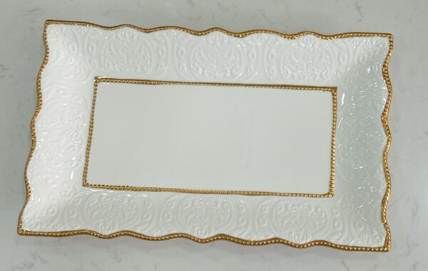 1781249124_WhatsApp_Image_2026-06-09_at_13.17.22-rotated-1.jpeg Rectangular Embossed Ceramic Serving Dish with Double Gold Trim