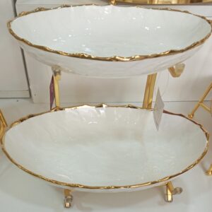 1781615277_WhatsApp_Image_2026-06-09_at_12.29.12-1.jpg Two-Tier White Ceramic Oval Serving Bowls with Gold Stand