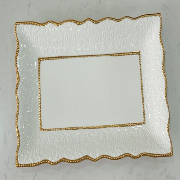 1781616182_WhatsApp_Image_2026-06-09_at_13.17.22-1.jpg Rectangular Embossed Ceramic Serving Dish with Double Gold Trim