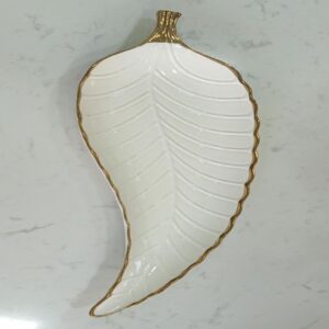 1781616329_WhatsApp_Image_2026-06-09_at_14.03.12-1.jpg White Ceramic Leaf Serving Dish with Gold Rim
