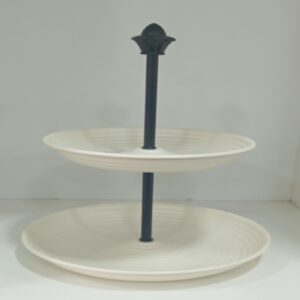 Two-Tier Textured Metal Serving Stand