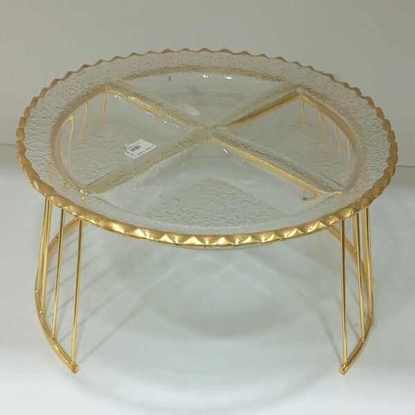1781633792_WhatsApp_Image_2026-06-09_at_12.22.28-1.jpg 4-Section Textured Round Glass Serving Platter with Gold Stand