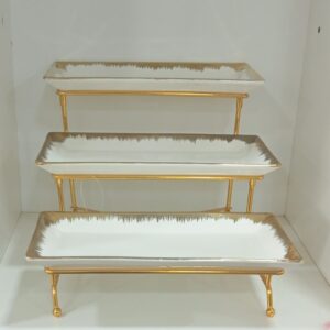 Luxury Three-Tier Rectangular Dessert Display Stand