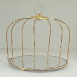 Luxury Gold Birdcage Mirrored Cake Stand