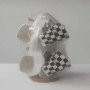 Modern Black And  White Checkered Ceramic Mug