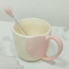 Heart Accent Ceramic Mug with Matching Heart Spoon