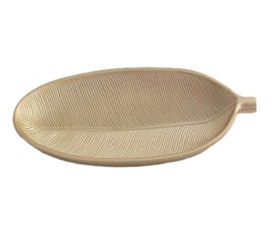 Luxury Gold Feather Fibre Decorative Tray