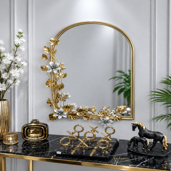 1786428829_10fcac1a-ad9f-461d-9ef6-d124a21546e2-1.png Luxury Gold Floral Arch Mirror – Elegant Decorative Wall Mirror