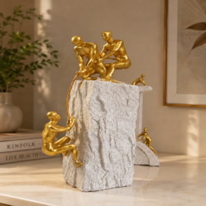 Luxury Gold Teamwork & Success Sculpture