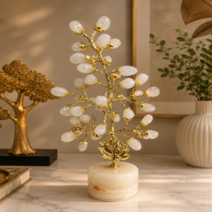 Luxury Crystal And Gold Grapes Console Accent Piece