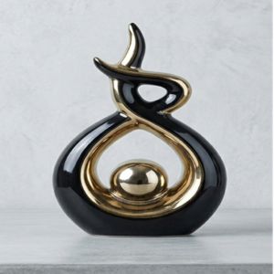Black And Gold Abstract Decorative Sculpture